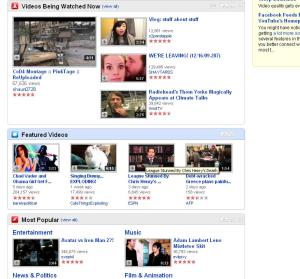 Youtube's home page